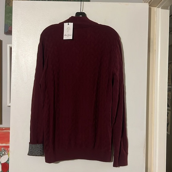 COPY - Robert Graham mens the vasa burgundy 1/4 zip classic fit sweater NWT - Picture 8 of 14